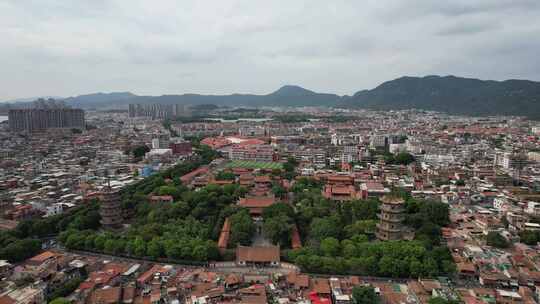 福建泉州古西街开元寺航拍