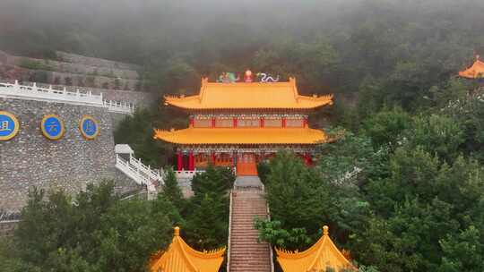 航拍辽宁辽阳龙峰寺