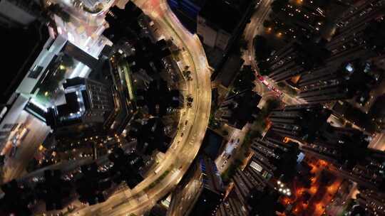 繁华香港夜景航拍