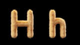 大写和小写Chick羊毛字母H的3D动画高清在线视频素材下载