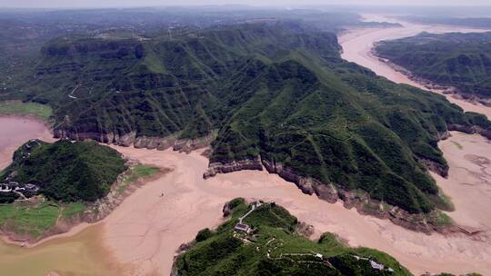 河南济源黄河三峡夏日航拍4k