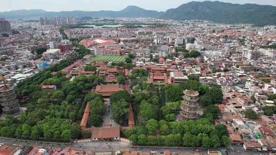 福建泉州古西街开元寺航拍