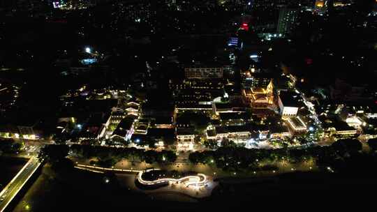 福建福州城市夜景灯光航拍视频素材模板下载