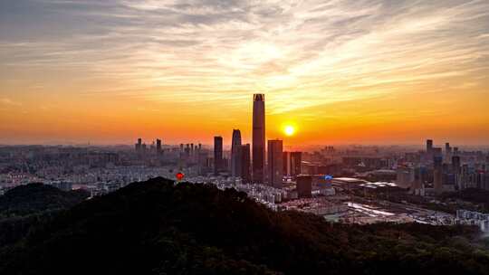 东莞地标日落夜景延时