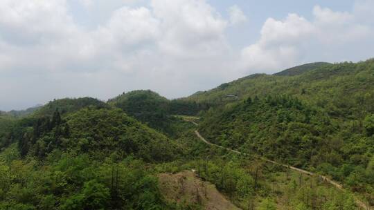 航拍大好河山青山绿水连绵山脉