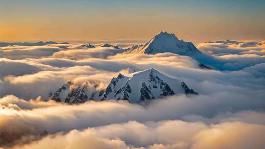 雪山云海壮美全景