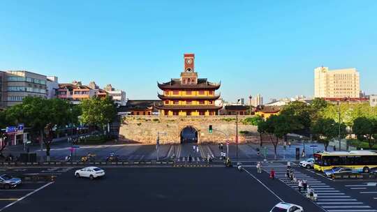 宁波鼓楼历史文化街区航拍视频素材