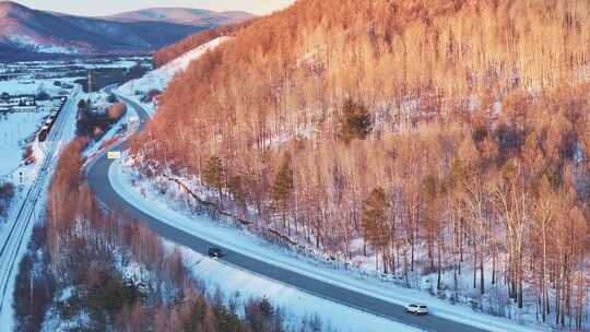 大兴安岭漠河林场加漠公路航拍4K风景