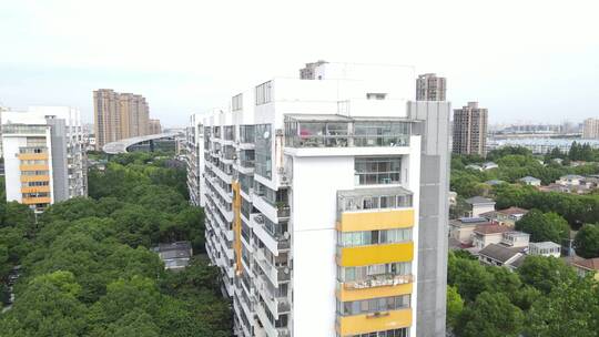 上海浦东新区康桥镇商业住宅别墅全景4K航拍视频素材模板下载