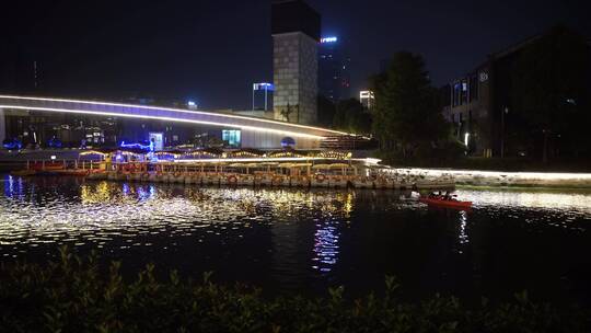 杭州滨江钱江世纪公园亚运会场地夜景