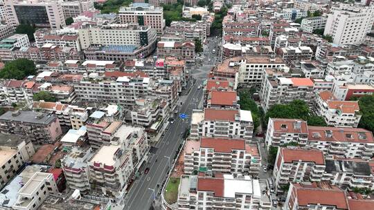 泉州市区交通航拍城市道路老城区街道