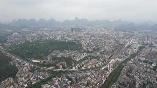 广西桂林城市风光航拍