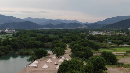 楠溪江/自然岛/风景/水面/露营