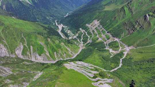 航拍四川独库公路宝康线高山森林风光