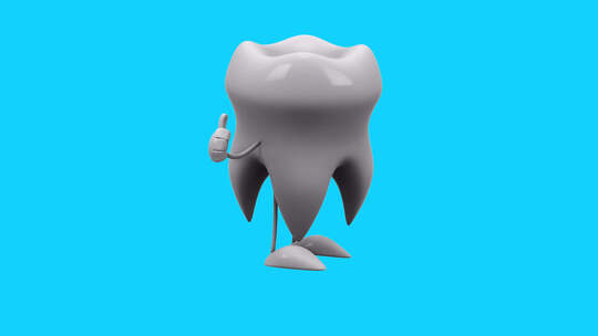 带拇指上下的有趣3D卡通牙齿（包括alp视频素材模板下载