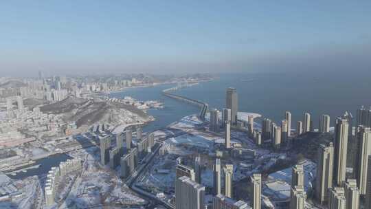 城市雪景 城市雪景航拍