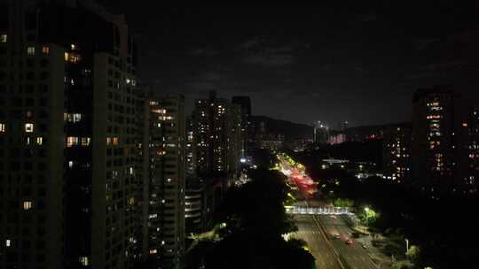 深圳福田区CBD夜景航拍