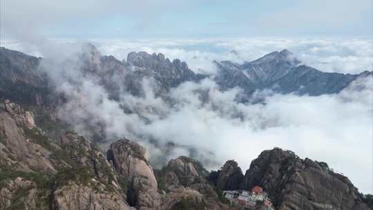 安徽省黄山风景区云海航拍延时风景视频素材