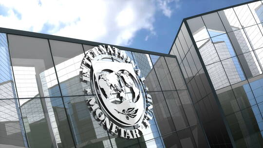 玻璃建筑上的国际货币基金组织标志