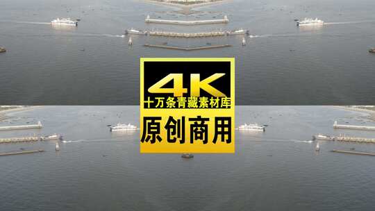 广西省北海市北海游轮航拍4k视频高清在线视频素材下载