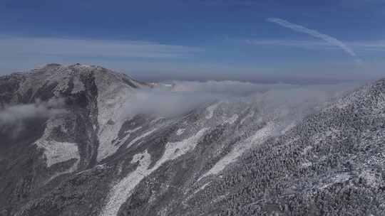 秦岭朱雀国家森林公园（冰晶顶）雪景航拍