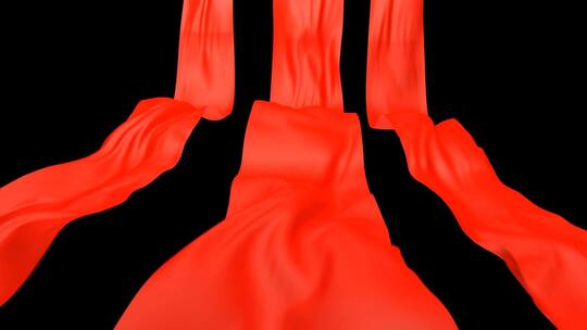红色红绸转场元素视频
