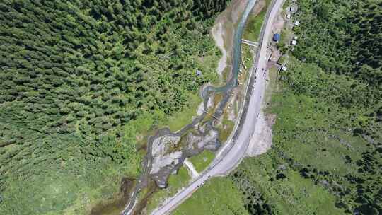 航拍川西小金结斯沟大二普村露营地