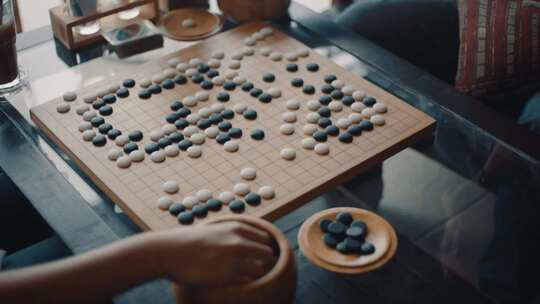 五子棋  下棋围棋局对弈视频素材模板下载