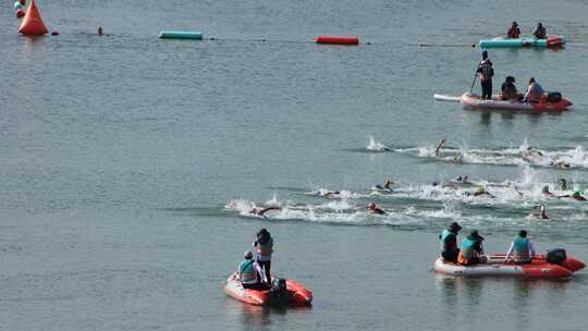 刘公岛杯2023年威海市铁人三项世界杯游泳