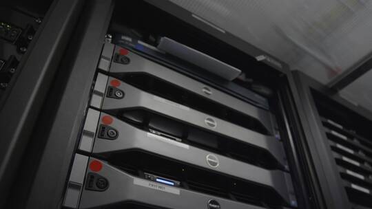 机房里计算机的硬件设备视频素材模板下载