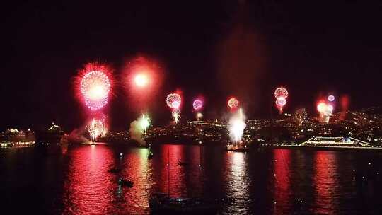 跨年烟花表演 除夕夜烟花视频素材模板下载