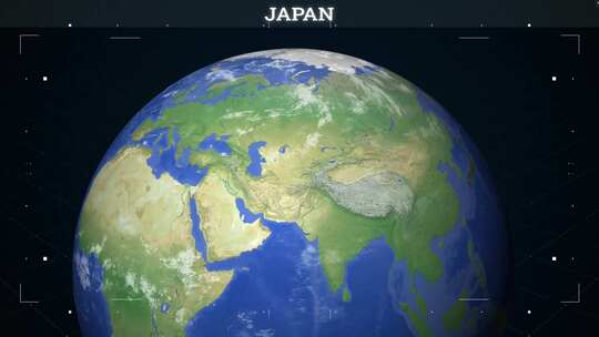 日本地图来自地球视频素材模板下载