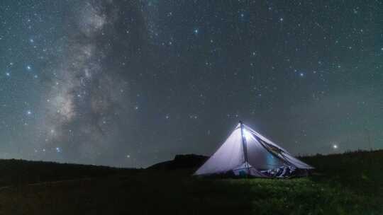 湖北襄阳南顶草原星空银河延时