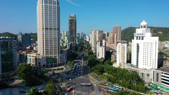 珠海市区吉大马路前山立交环境空境车流视频素材模板下载