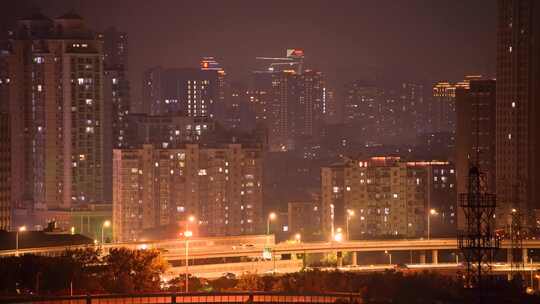 城市夜景城市道路城市车流