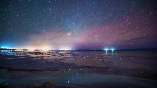 青海翡翠湖星空银河延时视频素材模板下载