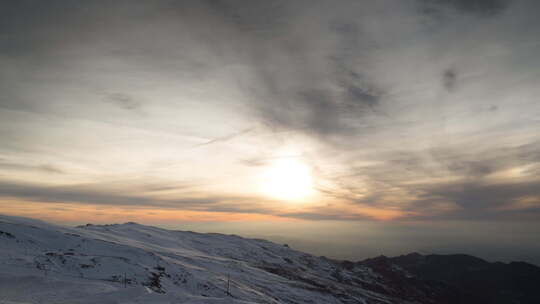 Sn Ski Sunset02视频素材模板下载