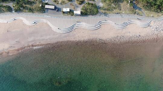 航拍大海海岸线风光