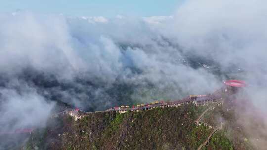 空中俯瞰阳朔如意峰景区壮美山脉