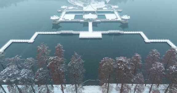 武汉东湖风景区雪景风光