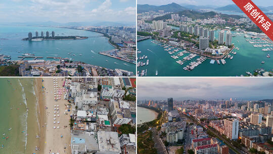 海南三亚 游艇码头 大东海 后海湾高清在线视频素材下载