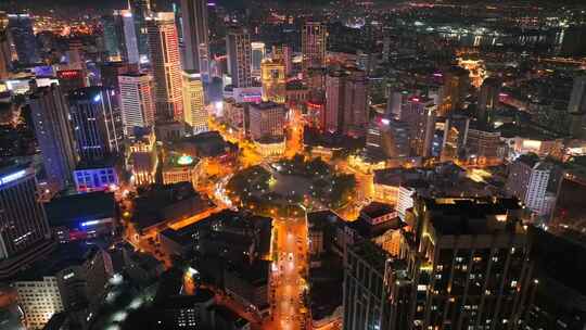 城市航拍  航拍都市 都市夜景