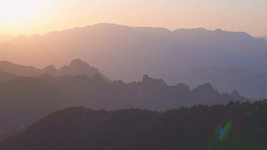 杭州临安大明山牵牛岗群山日落风景