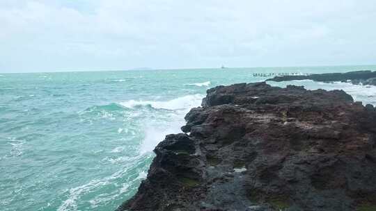 广西北海涠洲岛大海鳄鱼山旅游旅行风景升格