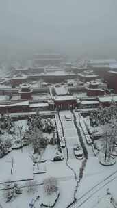 威海广福寺雪景航拍