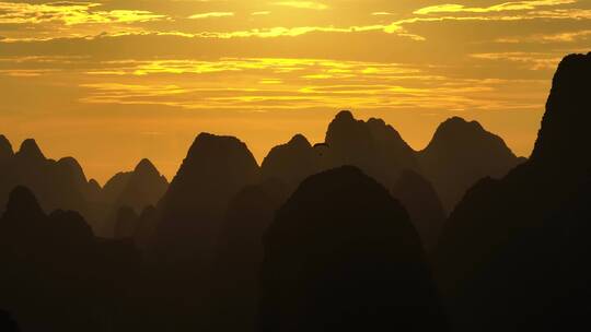 广西桂林自然风光长焦航拍