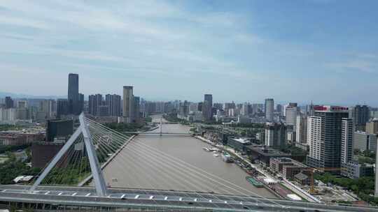 航拍宁波甬江外滩大桥视频素材模板下载