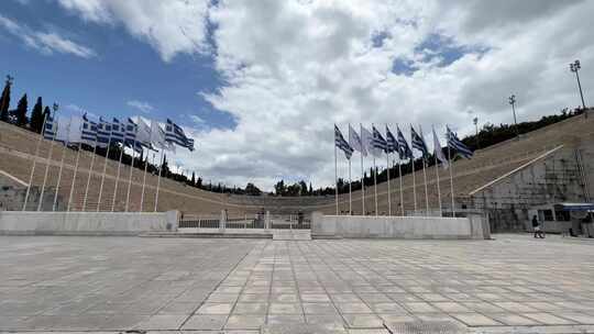 希腊雅典体育场全景视频素材模板下载