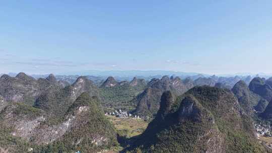 广西桂林阳朔山水桂林喀斯特地貌航拍