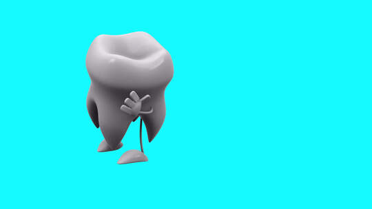 有趣的3D卡通牙齿跳舞（包括alpha通视频素材模板下载